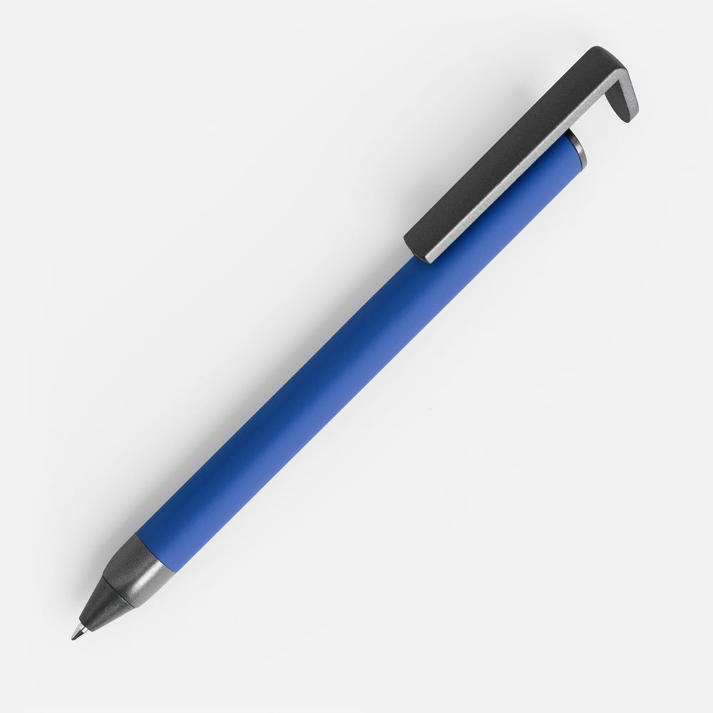 Ручка шариковая Standic с подставкой для телефона, синяя