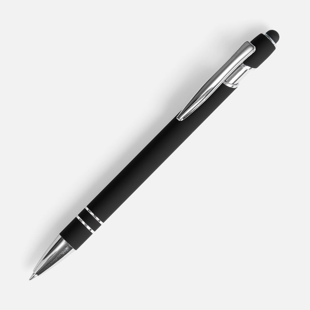Ручка шариковая Pointer Soft Touch со стилусом, черная