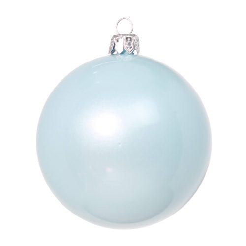 елочный шар голубой жемчуг глянцевый