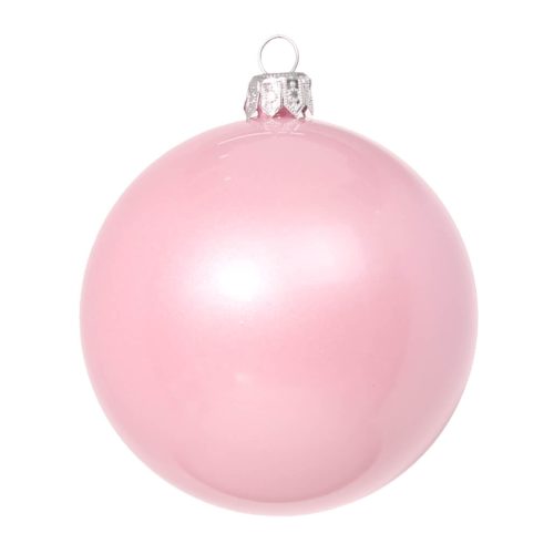 елочный шар розовый жемчуг глянцевый