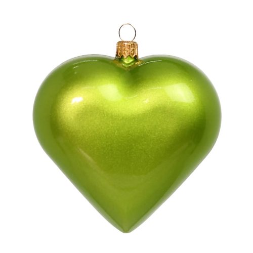 сердце салатовое глянцевое