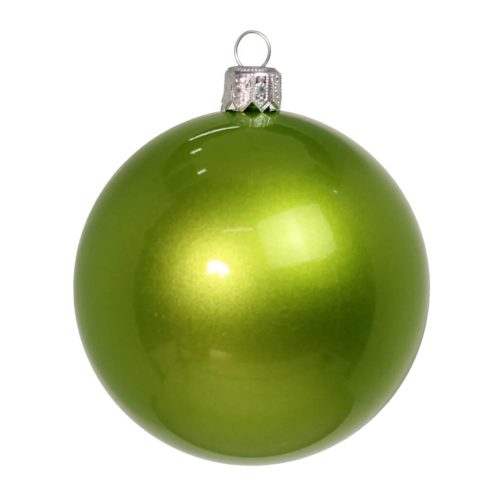 елочный шар салатовый глянцевый