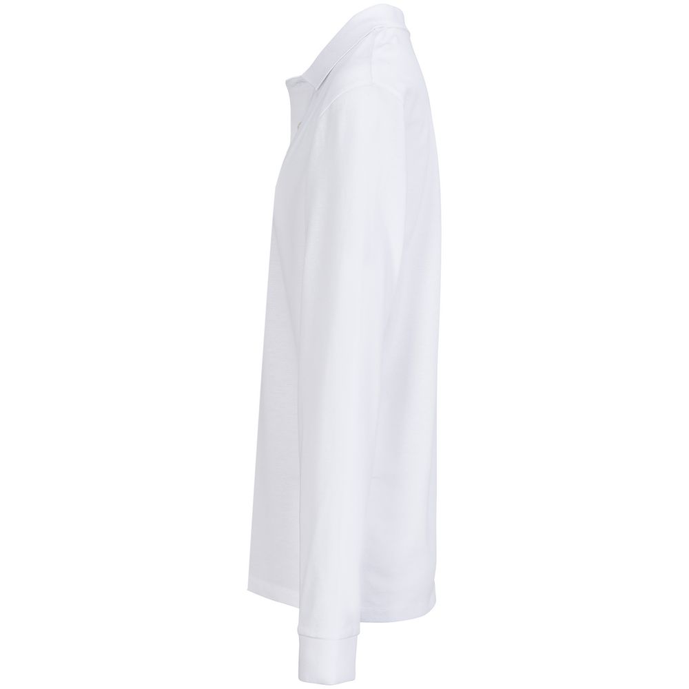 Рубашка поло унисекс с длинным рукавом Pacific LSL, белая — изображение 4