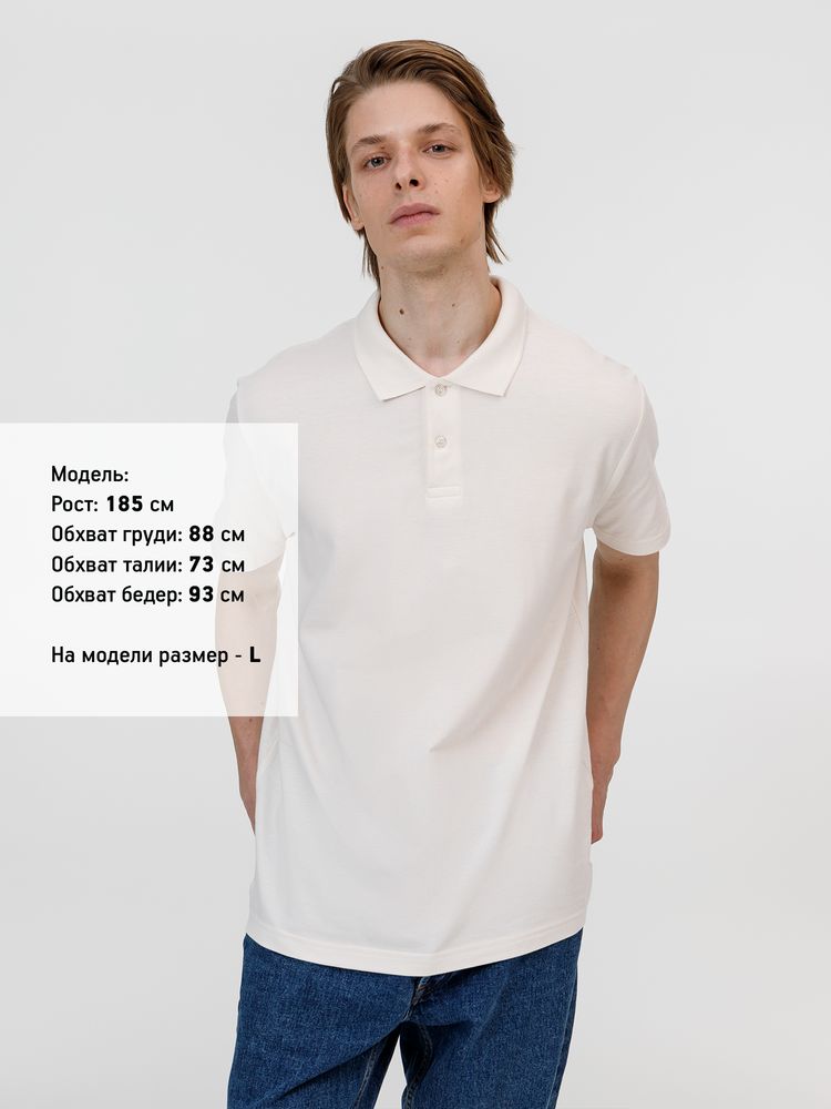 Рубашка поло унисекс Pulse, молочно-белая — изображение 5