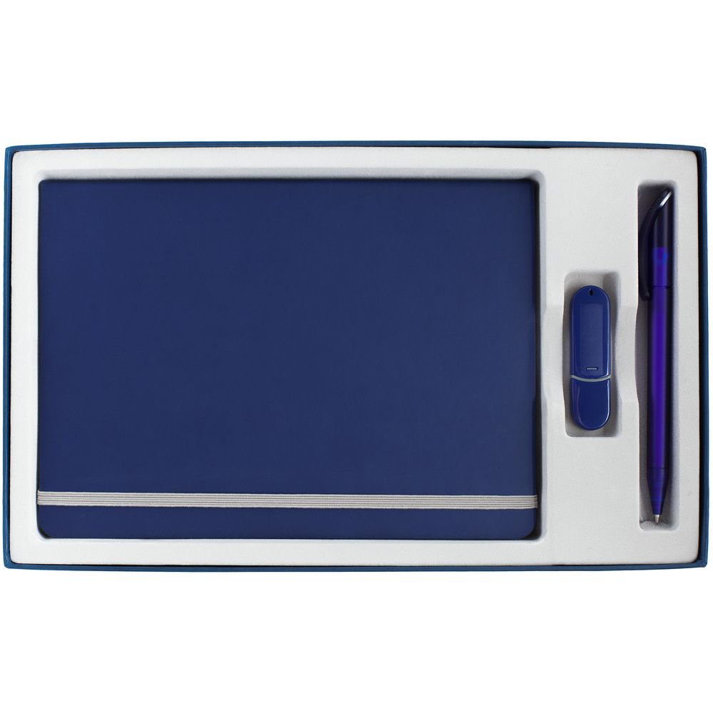 Коробка In Form с ложементом под ежедневник, флешку, ручку, ver. 2, синяя — изображение 4