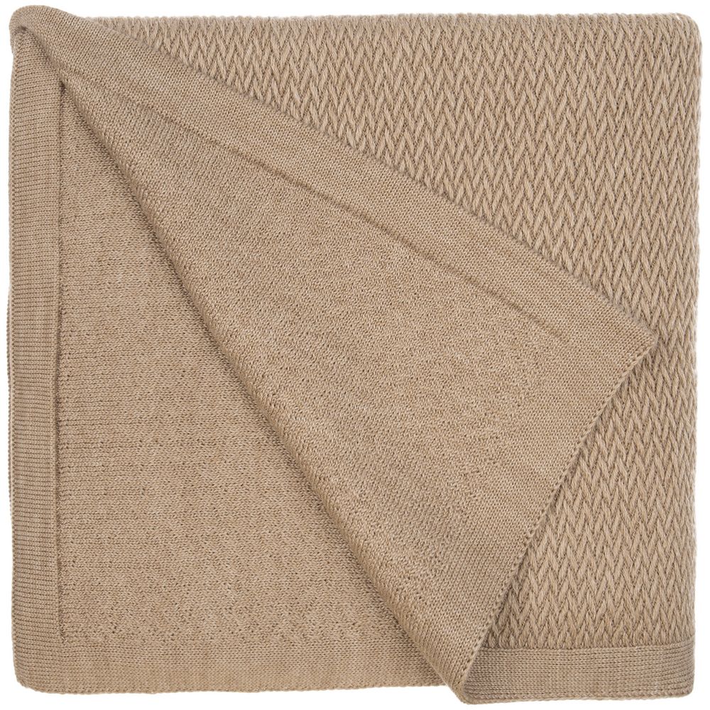 Плед Ornato, бежевый (миндальный меланж) — изображение 3