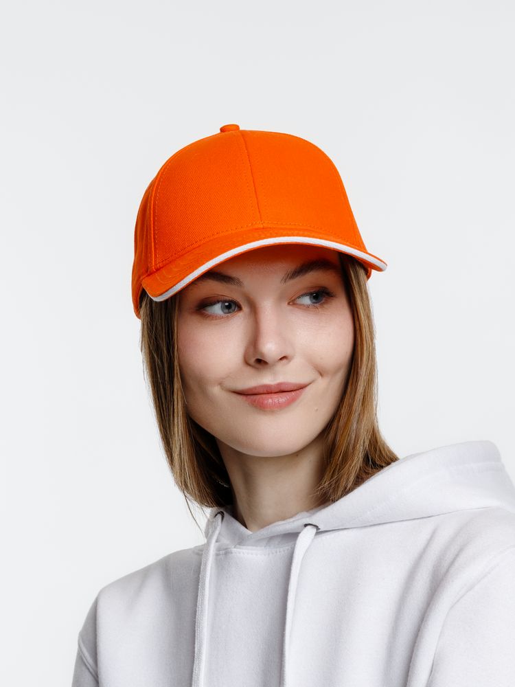 Бейсболка Spiker, оранжевая с белым — изображение 6
