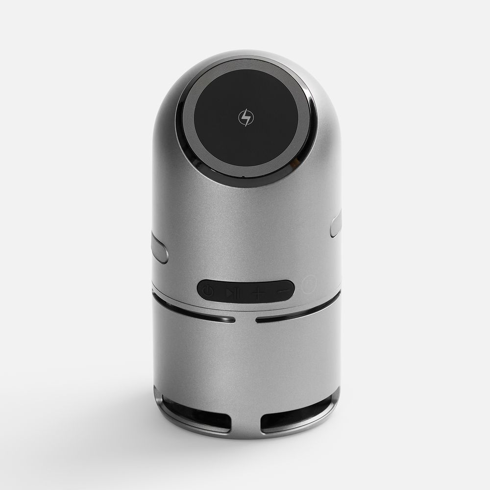 Bluetooth-колонка с беспроводной зарядкой Droid, серая — изображение 4