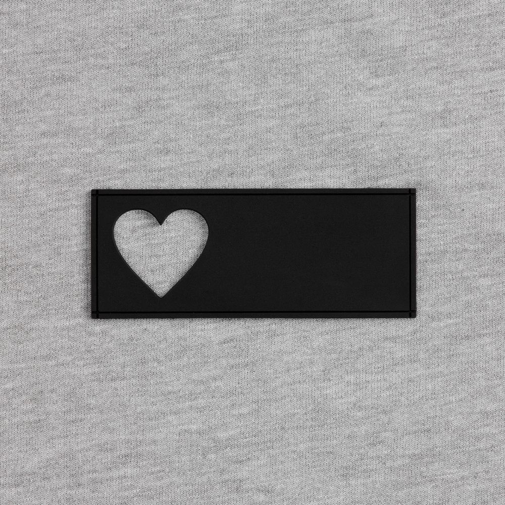 Лейбл из ПВХ с вырубкой «Сердце», черный — изображение 3