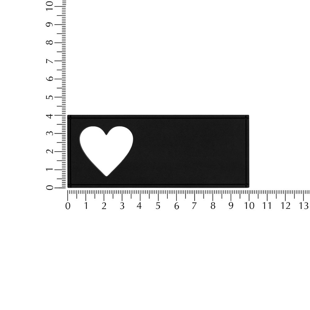Лейбл из ПВХ с вырубкой «Сердце», черный — изображение 4
