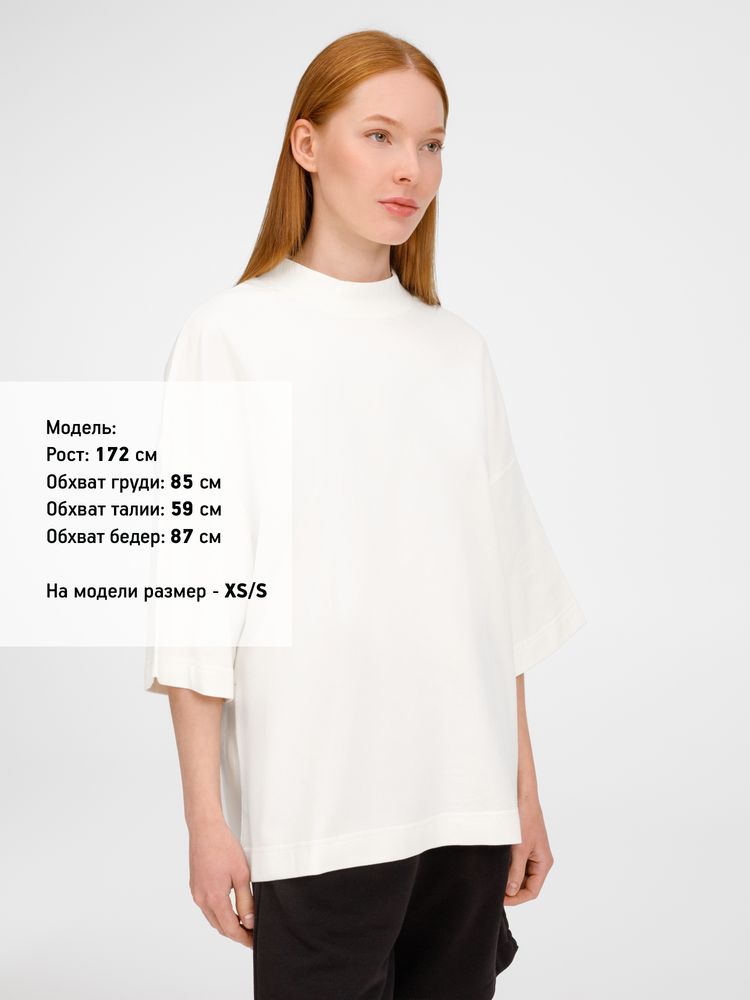 Футболка оверсайз унисекс T9, молочно-белая — изображение 6