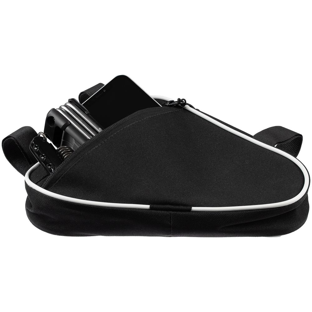 Велосумка на раму BikeLine Mini, черная с белым — изображение 5