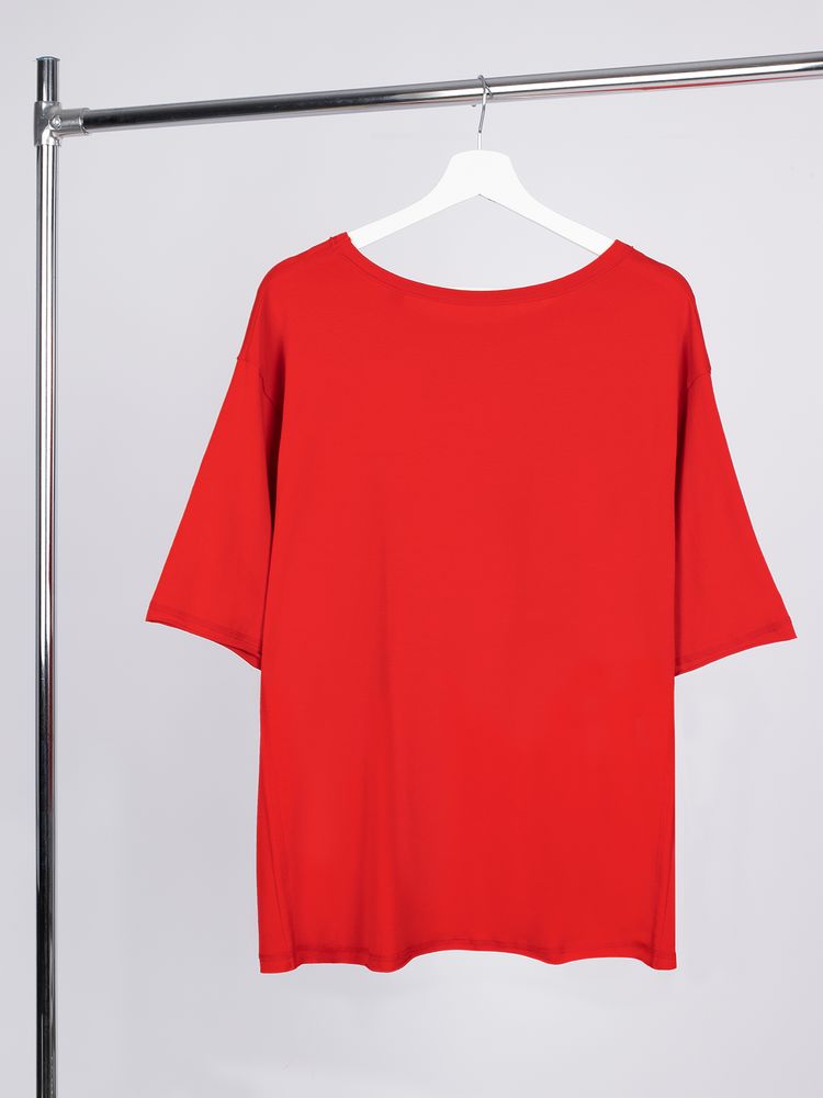 Футболка оверсайз унисекс Vozduh, красная — изображение 4