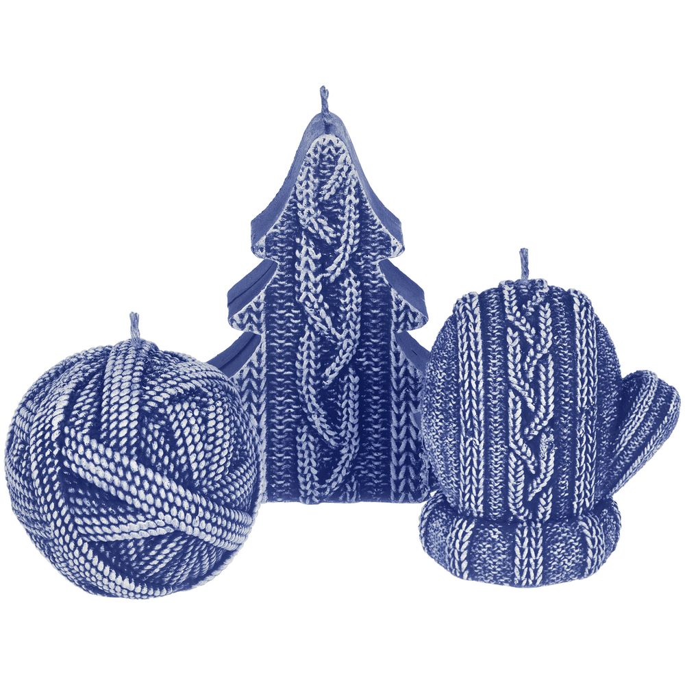 Свеча Kniteam, клубок, синий — изображение 4