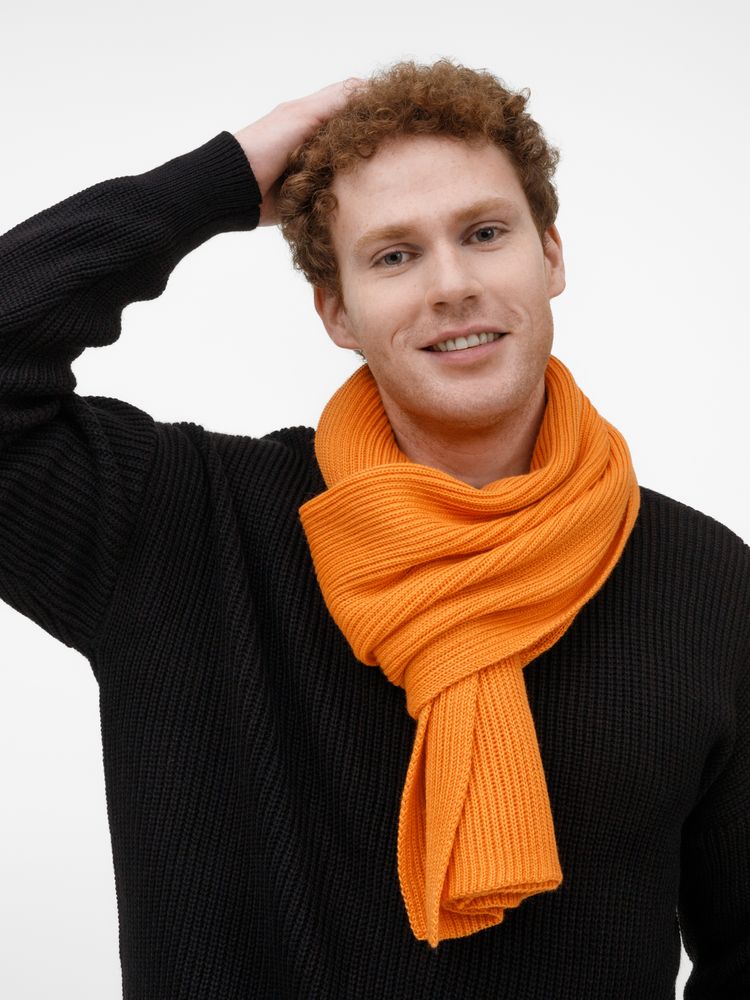 Шарф Nobilis Mono, оранжевый (абрикос) — изображение 6