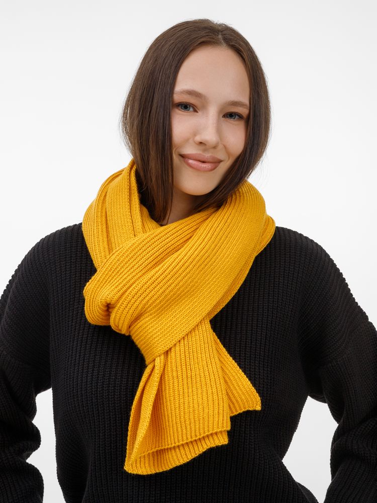 Шарф Nobilis Mono, желтый (медовый) — изображение 6