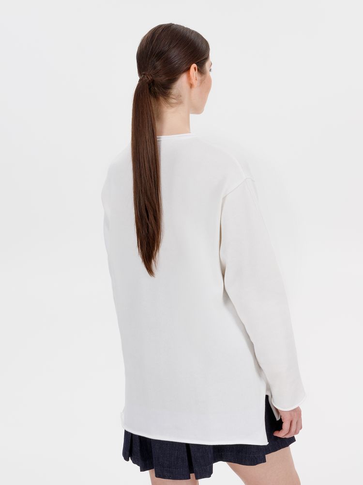 Лонгслив унисекс Siluetti Fuori, молочно-белый — изображение 6